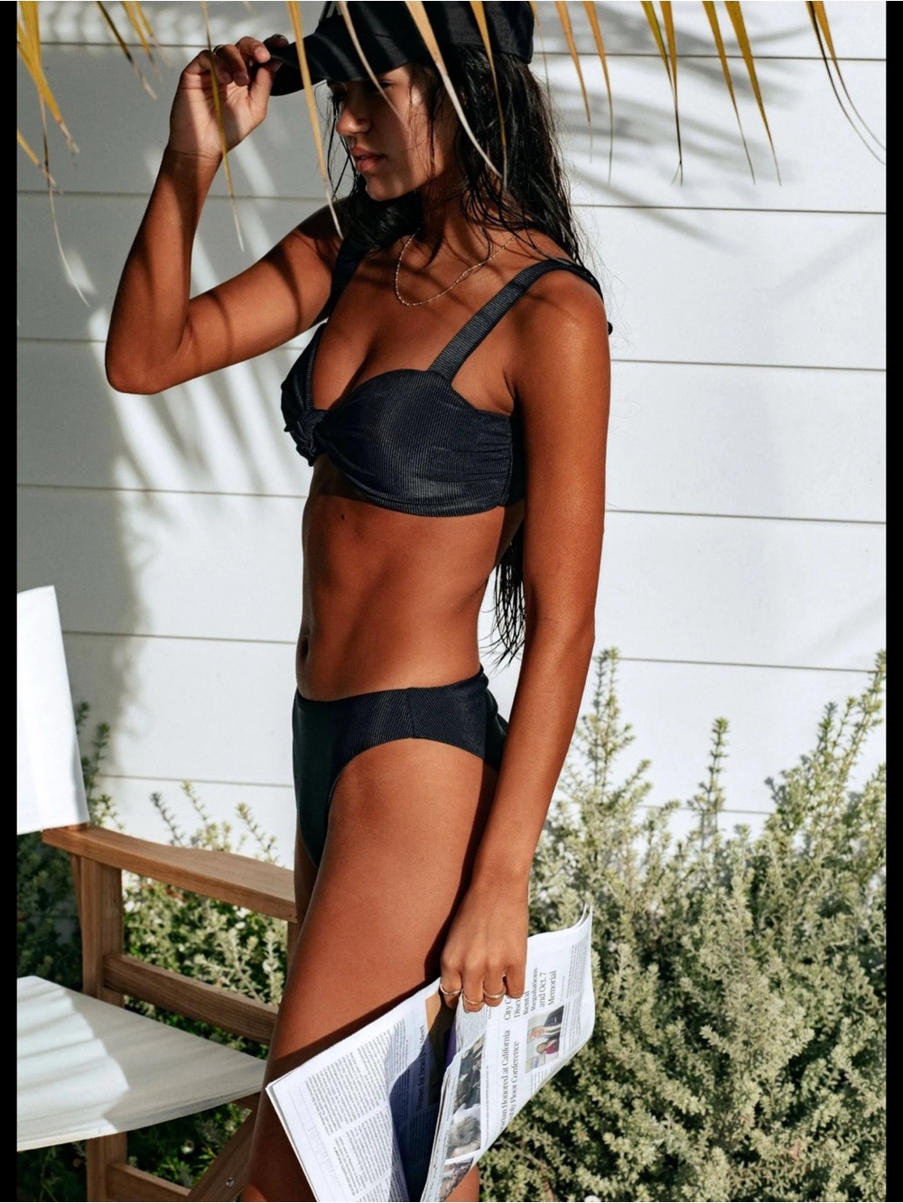 Beach Riot Set: Sophia Ribbed Bikini Top& Highway Ribbed Bikini Bottom; Large - Picture 6 of 14